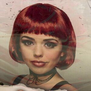 Red Straight Bob Halloween Costume Accessory Adult Teen 14+